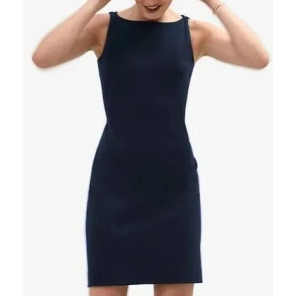 MM Lafleur Lydia Sheath Dress Twisted Straps Galaxy Navy Blue sz 2 - Picture 1 of 5